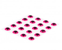 3D Epoxy Eyes, Fluo Pink, 2.6  mm